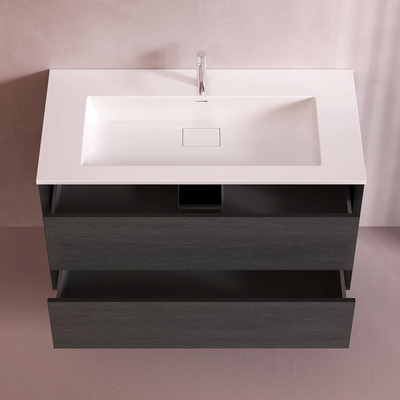 Тумба с раковиной 100 AM.PM Libre M60-FHX1002OF-WPC100SWM подвесная под дерево