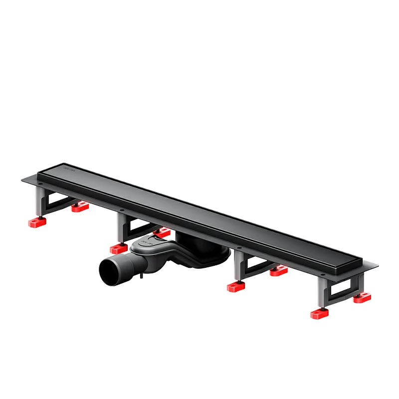 Душевой трап (лоток) 70 AM.PM MasterFlow W01SC-U11-070-04BM комбинированный затвор с черной матовой решеткой под плитку