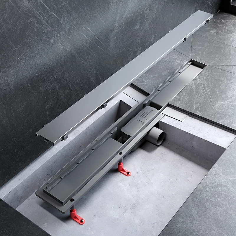 Душевой трап (лоток) 80 AM.PM PrimeFlow W02SC-U11-080-04SB комбинированный затвор со стальной матовой решеткой под плитку