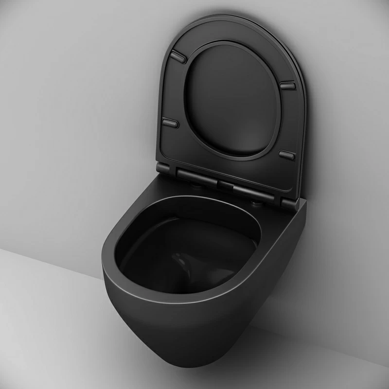 Унитаз подвесной AM.PM Spirit 2.0 C701700MBSC безободковый с сиденьем микролифт, черный матовый