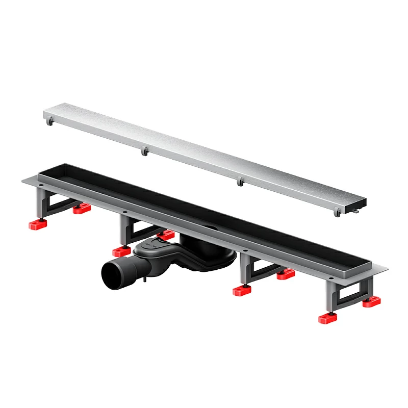 Душевой трап (лоток) 70 AM.PM MasterFlow W01SC-U11-070-04SB комбинированный затвор со стальной матовой решеткой под плитку