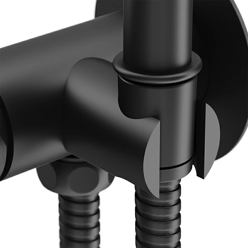 Гигиенический душ со смесителем Damixa Option 217000000 черный встраиваемый, шланг 1500, держатель