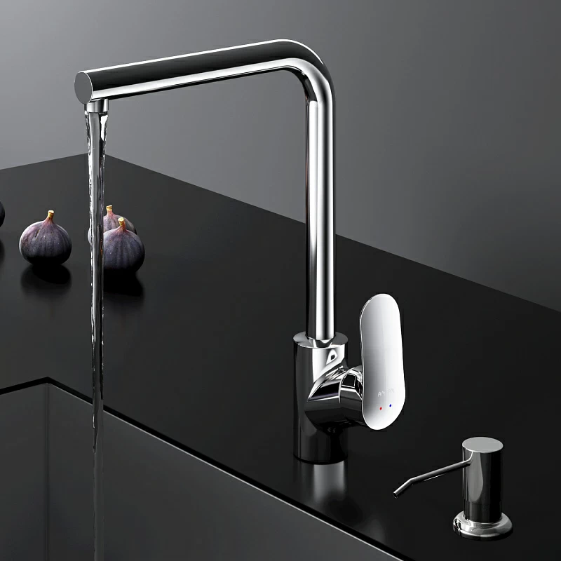 Смеситель для кухни AM.PM Like F8005D00 высокий, хром + дозатор моющего средства