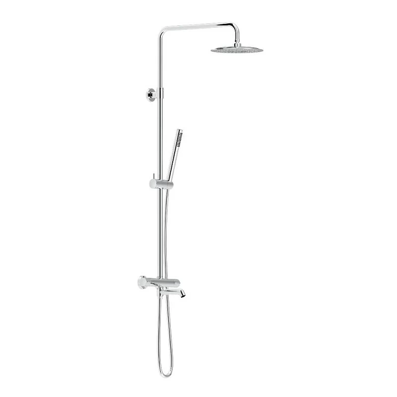 Душевая система Damixa Scandinavian Pure 936810000 стойка с тропическим душем, термостатом, смесителем, изливом, хром