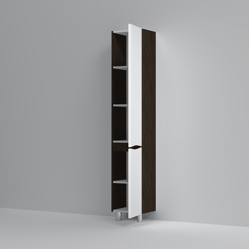 Шкаф-пенал для ванной AM.PM Like M80CSR0356VF напольный правый, венге/белый глянец