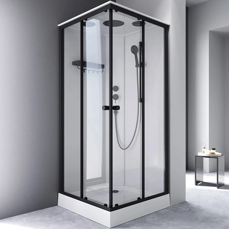 Душевая кабина 90x90 AM.PM X-Joy W94C-403-090BT профиль черный матовый, низкий поддон