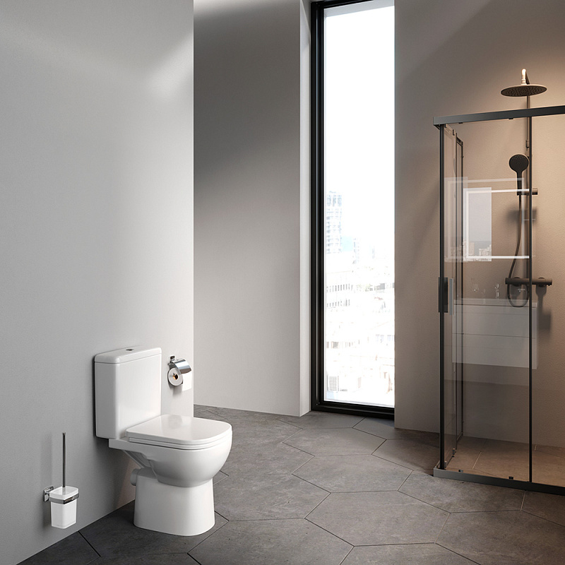 Унитаз напольный AM.PM Moxie C9M8601SC безободковый с сиденьем микролифт, белый