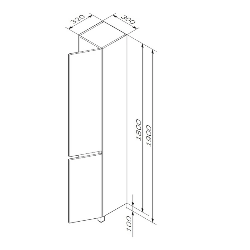 Шкаф-пенал для ванной 30 AM.PM Gem S M91CSR0306OF напольный правый светлый дуб