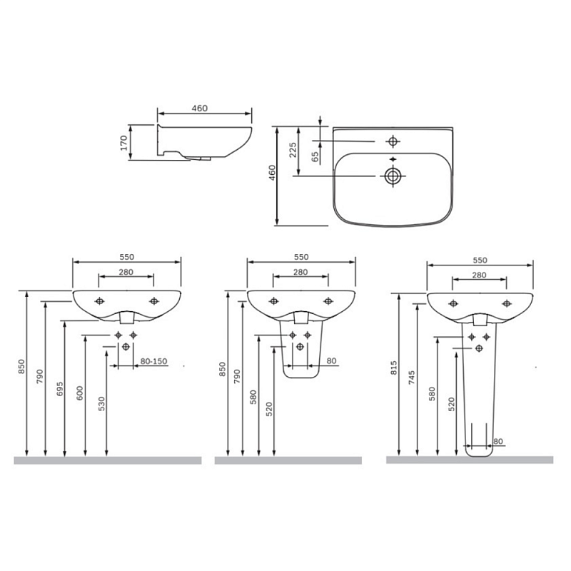 Раковина 55 AM.PM Like C804221WH белый глянец