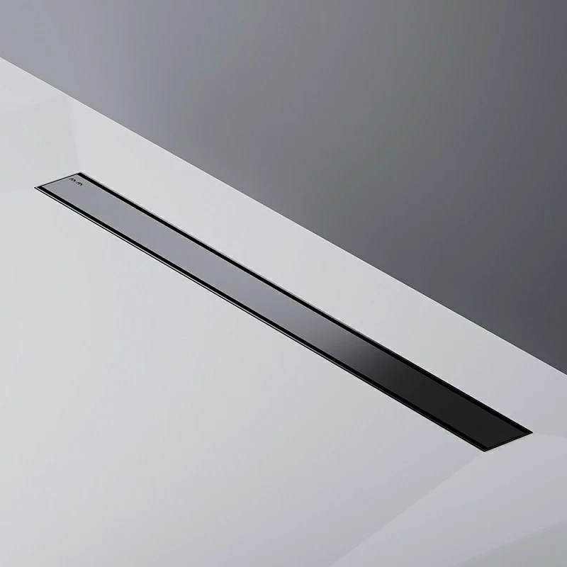 Душевой трап (лоток) 90 AM.PM PrimeFlow W02SC-U11-090-04BM комбинированный затвор с черной матовой решеткой под плитку