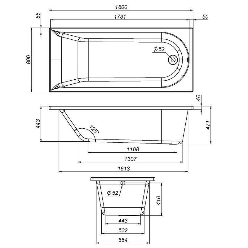 Панель 180 AM.PM W72A-180-080W-P2 под ванну Spirit