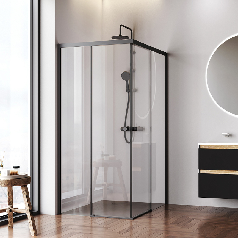 Душевое ограждение без поддона 90x120 AM.PM X-Joy W94G-403-120290-BT1K профиль черный матовый