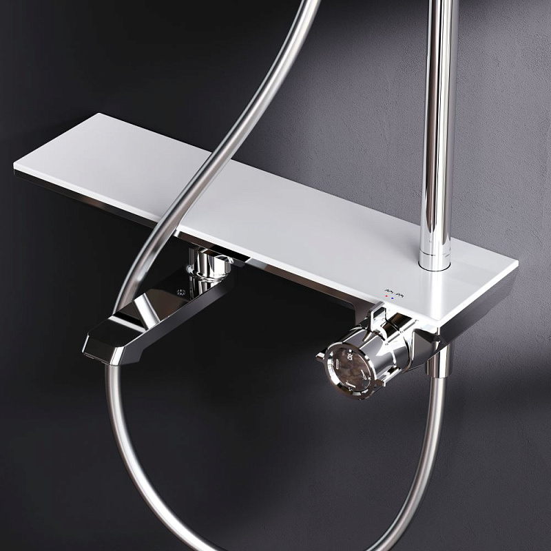 Душевая система AM.PM Gem F0790700 стойка с тропическим душем, смесителем, изливом, хром