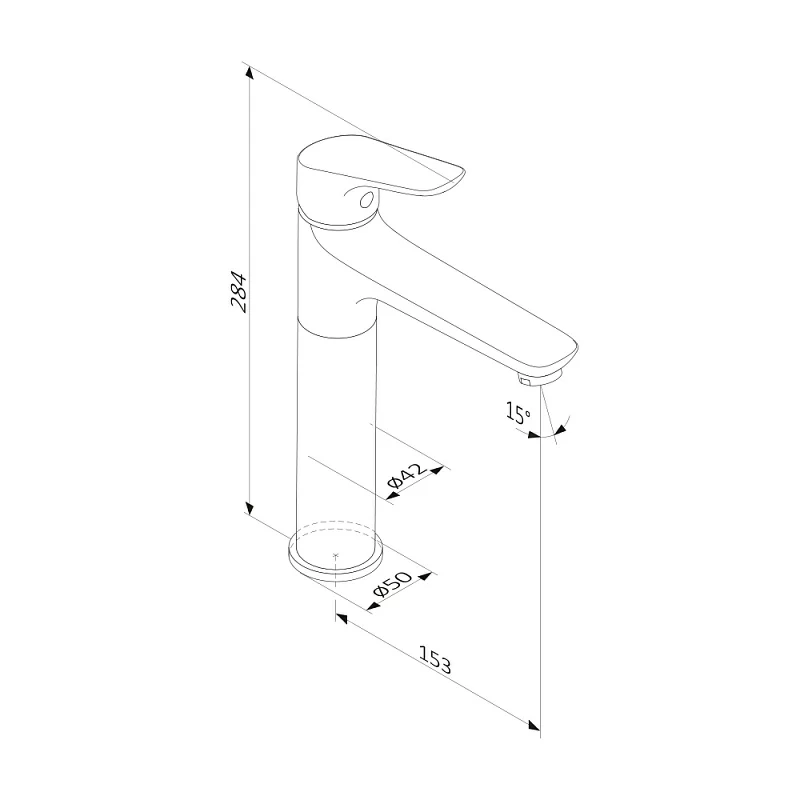 Смеситель для раковины (умывальника) Damixa Jupiter 770250001 высокий, хром