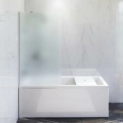 Стеклянная шторка для ванны 80 AM.PM Gem W90BS-080-140CM фиксированная, профиль хром