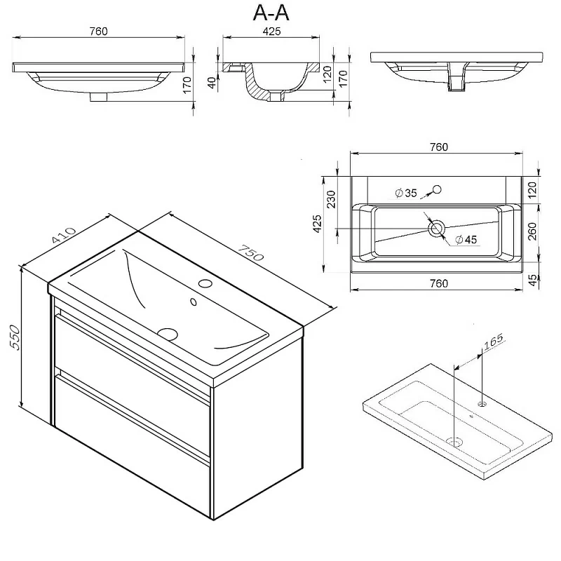 Тумба с раковиной 75 AM.PM Pulse M91-FHX0752-WCC0752WG подвесная белый глянец