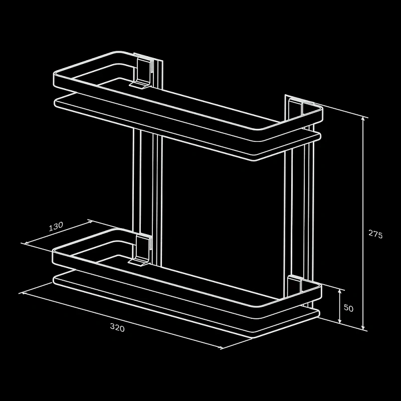 Полка в ванную AM.PM Sense L A7455200 двухъярусная, серебристый металл, стекло