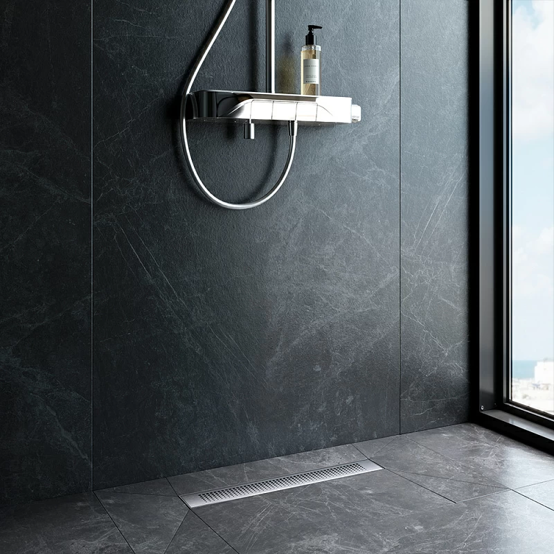 Душевой трап (лоток) 50 AM.PM PrimeFlow W02SC-P11-050-01SB комбинированный затвор со стальной матовой решеткой