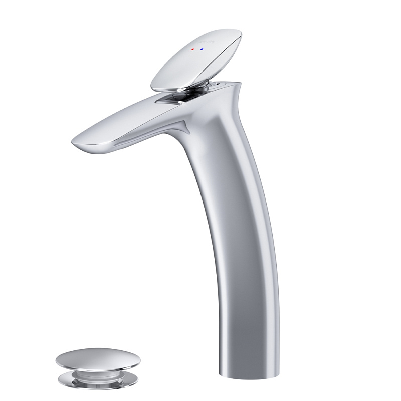 Смеситель для раковины (умывальника) AM.PM Spirit 2.0 F70A92200 высокий с донным клапаном, хром