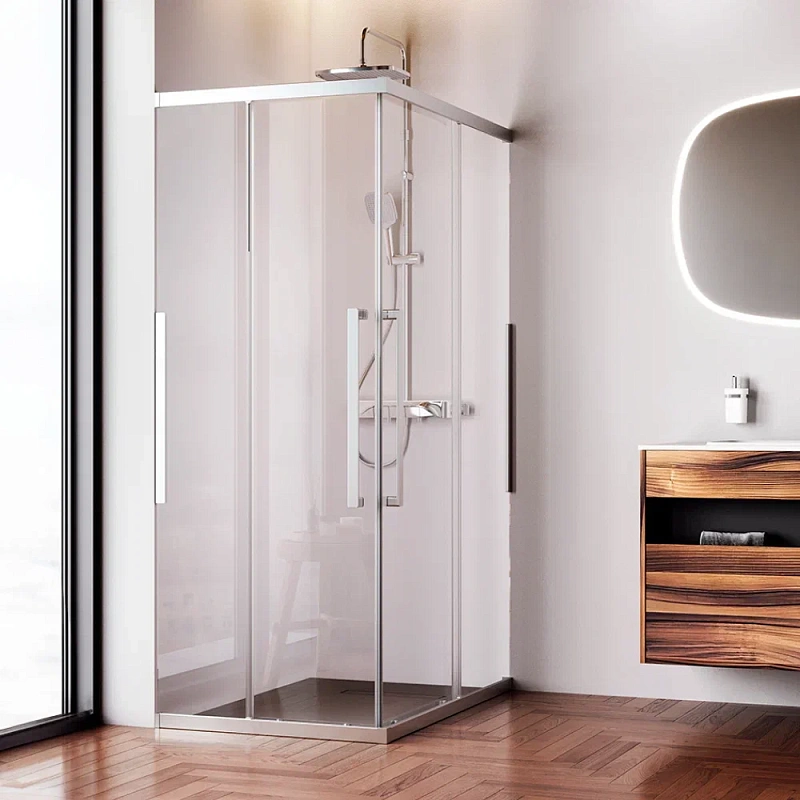 Душевое ограждение без поддона 80х120 AM.PM Func W84G-403-12080-MT профиль серебристый