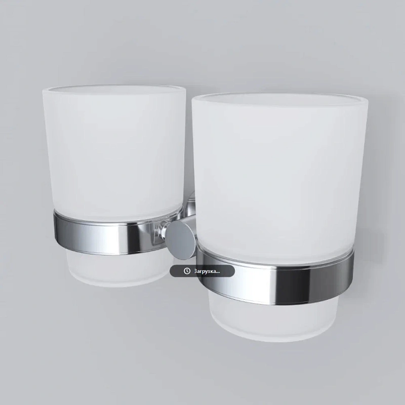Стакан для зубных щеток настенный двойной AM.PM Sense L A74343400 стеклянный, хром