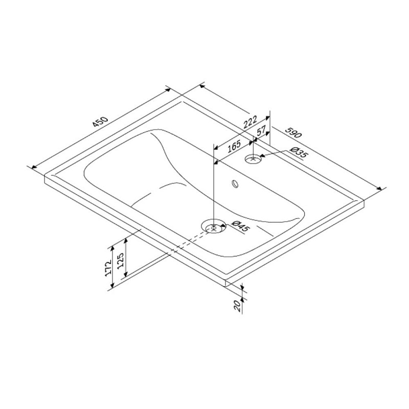 Раковина мебельная 60 AM.PM X-Joy M85AWCC0602WG64 белая встраиваемая