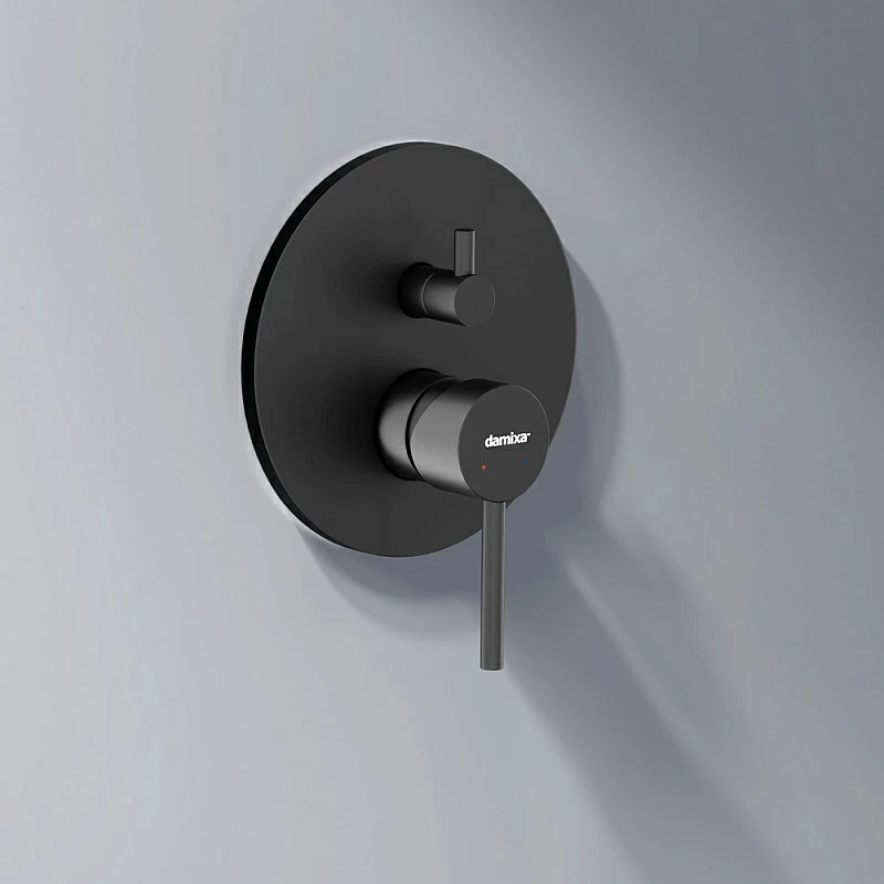 Встраиваемая душевая система Damixa Scandinavian Pure 936520300 черная: тропический верхний душ, ручной душ