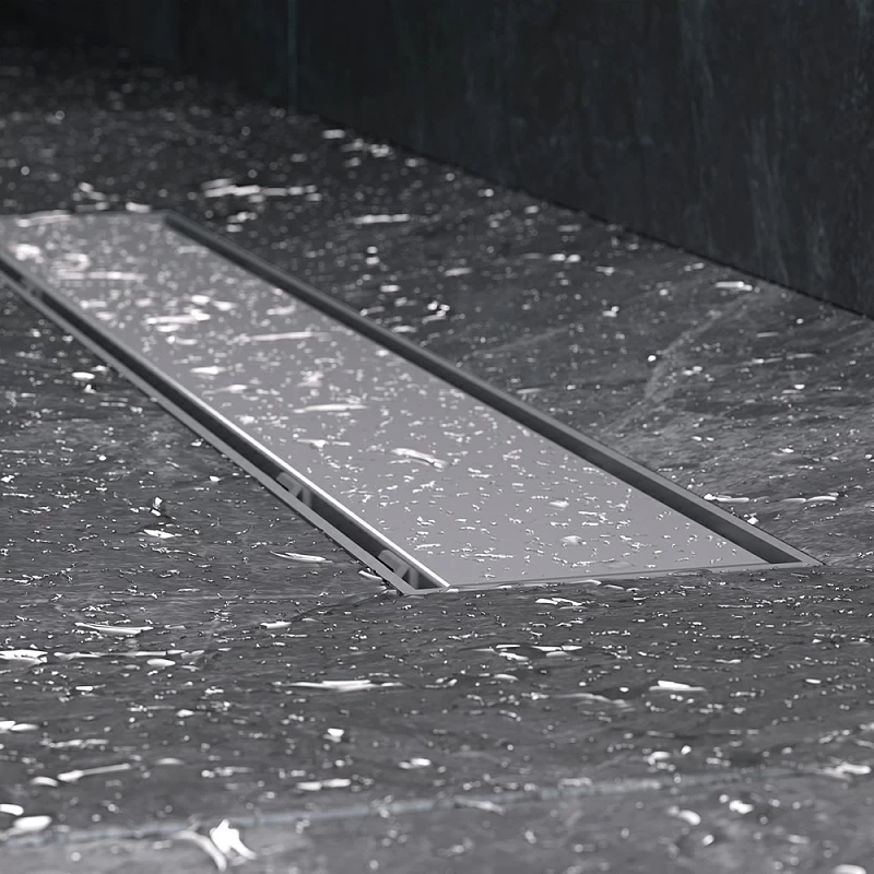 Душевой трап (лоток) 50 AM.PM PrimeFlow W02SC-U11-050-04SB комбинированный затвор со стальной матовой решеткой под плитку