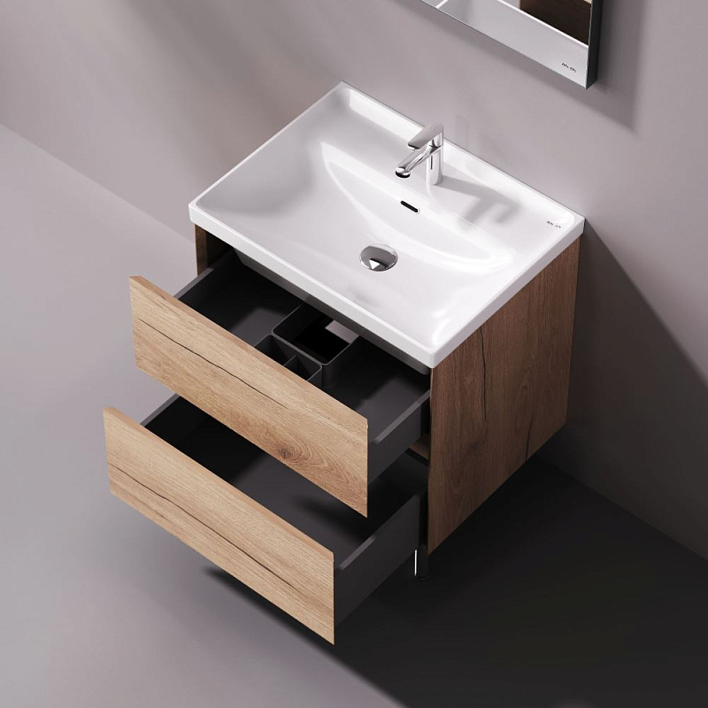 Тумба с раковиной 80 AM.PM Above M9X-FSX0602OF-WCC0600WG напольная, под дерево