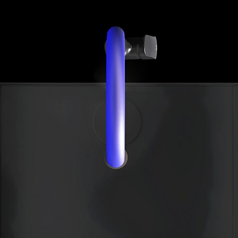 Смеситель для кухни AM.PM Like F8007827 высокий, черный, с синим гибким изливом и каналом питьевой воды