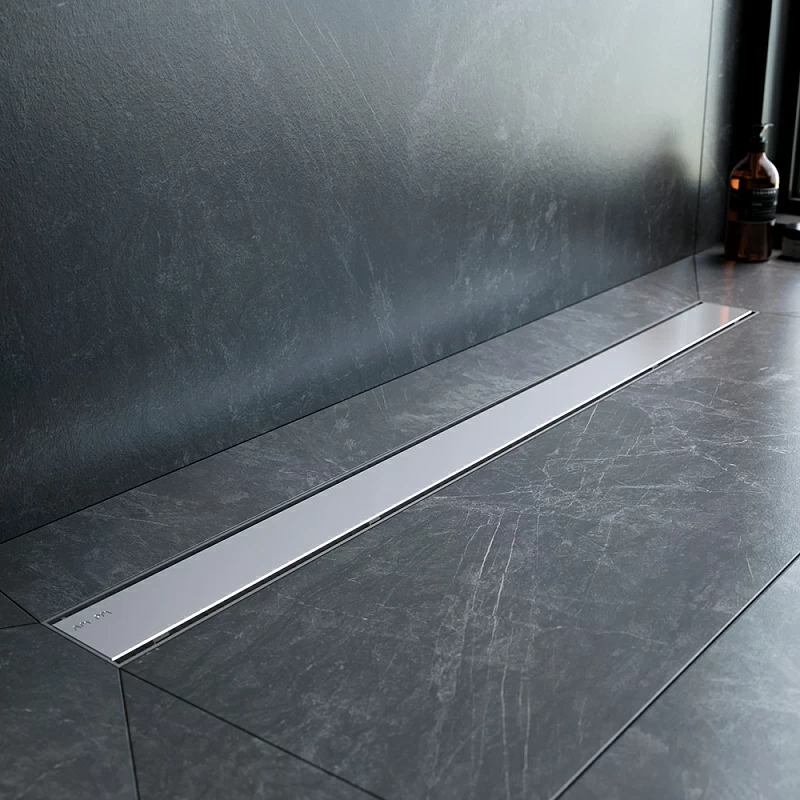 Душевой трап (лоток) 90 AM.PM PrimeFlow W02SC-U11-090-04SB комбинированный затвор со стальной матовой решеткой под плитку