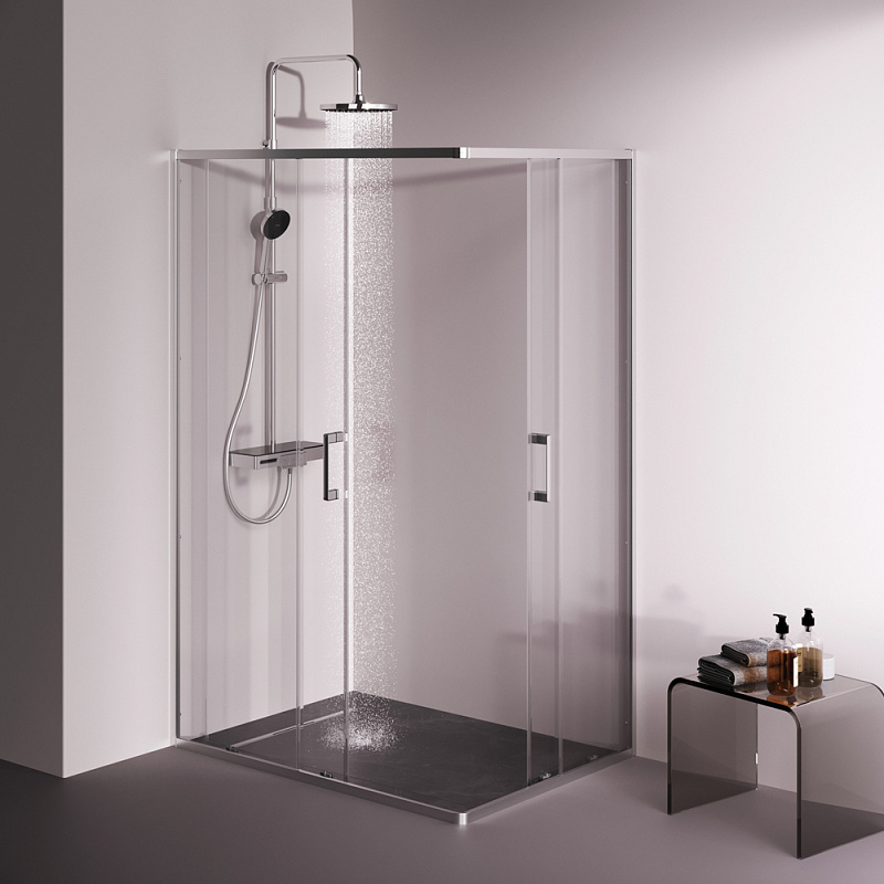 Душевое ограждение без поддона 120x90 AM.PM Above W9XG-403-12090-MT профиль серебристый