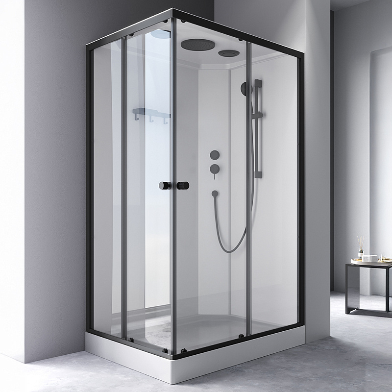 Душевая кабина 90x120 AM.PM X-Joy W94C-403-12090BT профиль черный матовый, низкий поддон