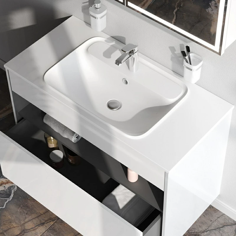 Тумба под раковину 100 AM.PM Func M8FFUX1001WG белый глянец