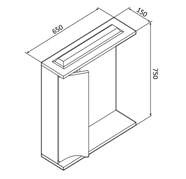 Шкафчик с зеркалом в ванную 65 AM.PM Like M80MPL0651WG левый белый глянец