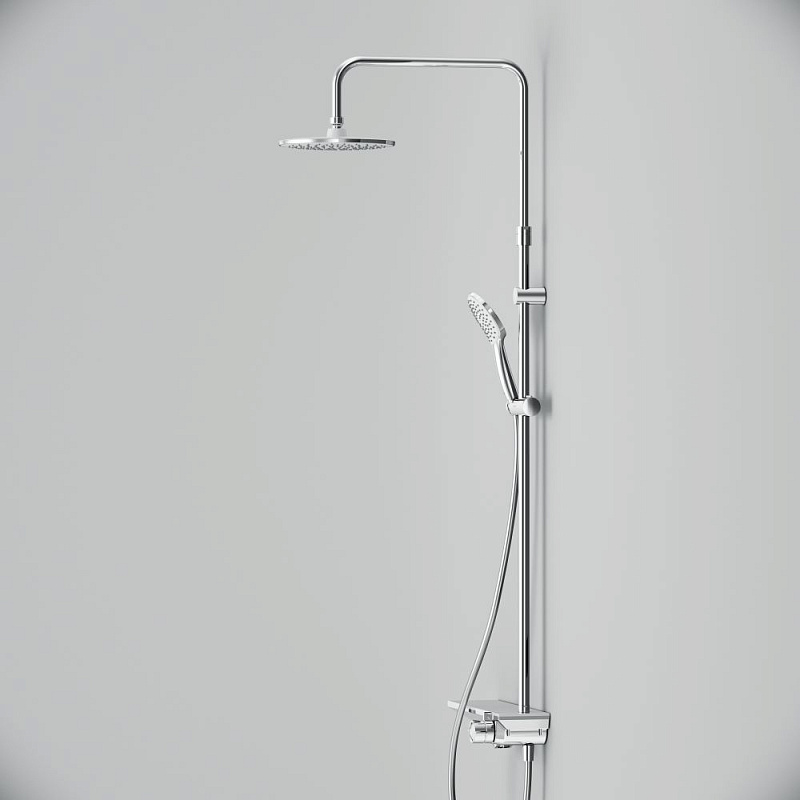 Душевая система AM.PM Gem F0790700 стойка с тропическим душем, смесителем, изливом, хром