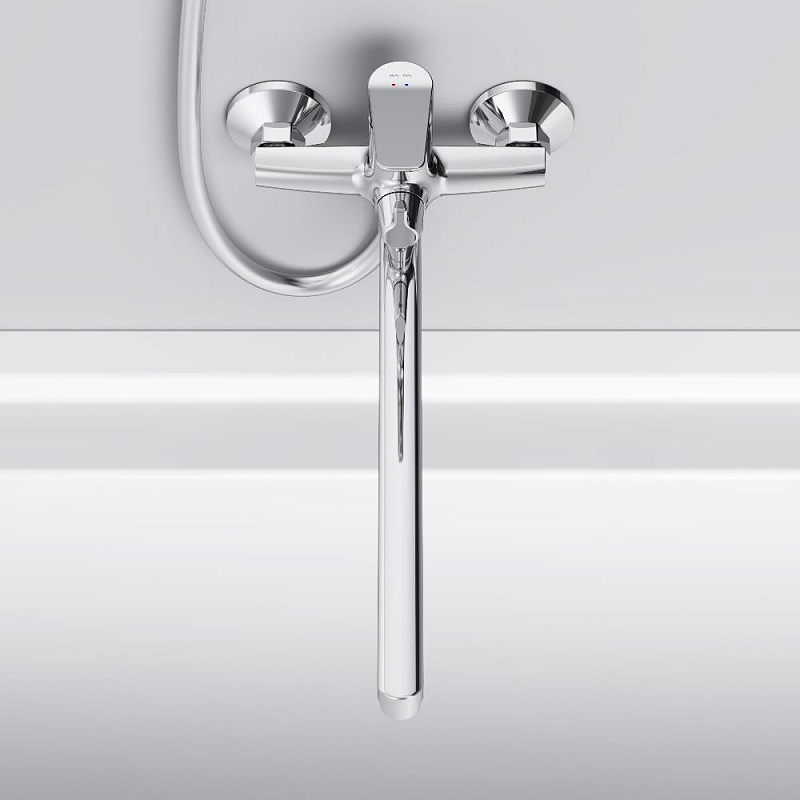 Смеситель для ванны и душа AM.PM Crave F9C90200 длинный излив, хром