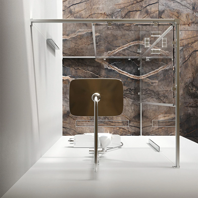 Душевое ограждение без поддона 90x90 AM.PM Func W84G-403-9090-MT профиль серебристый