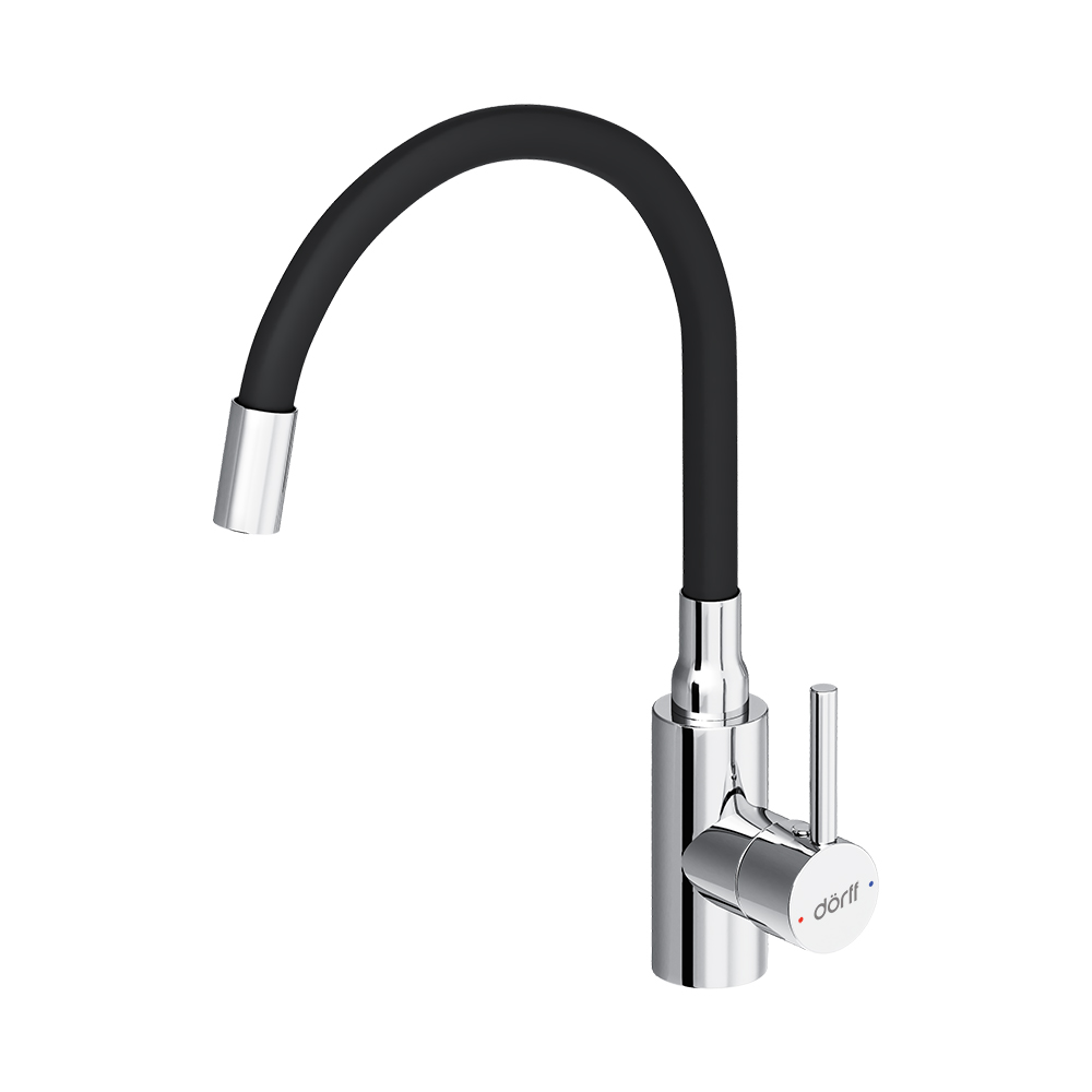 Смеситель для кухни с гибким изливом Logic D3007622, Черный