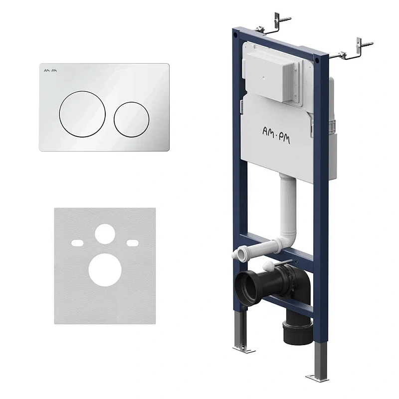 Инсталляция для подвесного унитаза AM.PM PrimeFit I012709.0101 с механ. клавишей L белый глянец