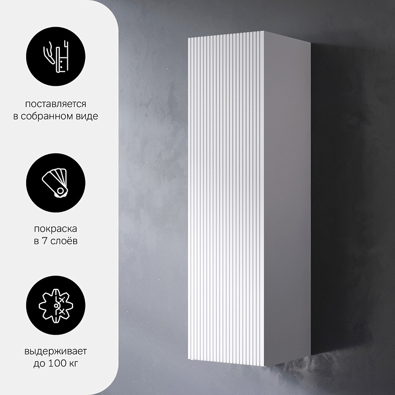 Шкаф-пенал для ванной 30 AM.PM Struktura M9SCHR0306WMVS навесной, белый матовый