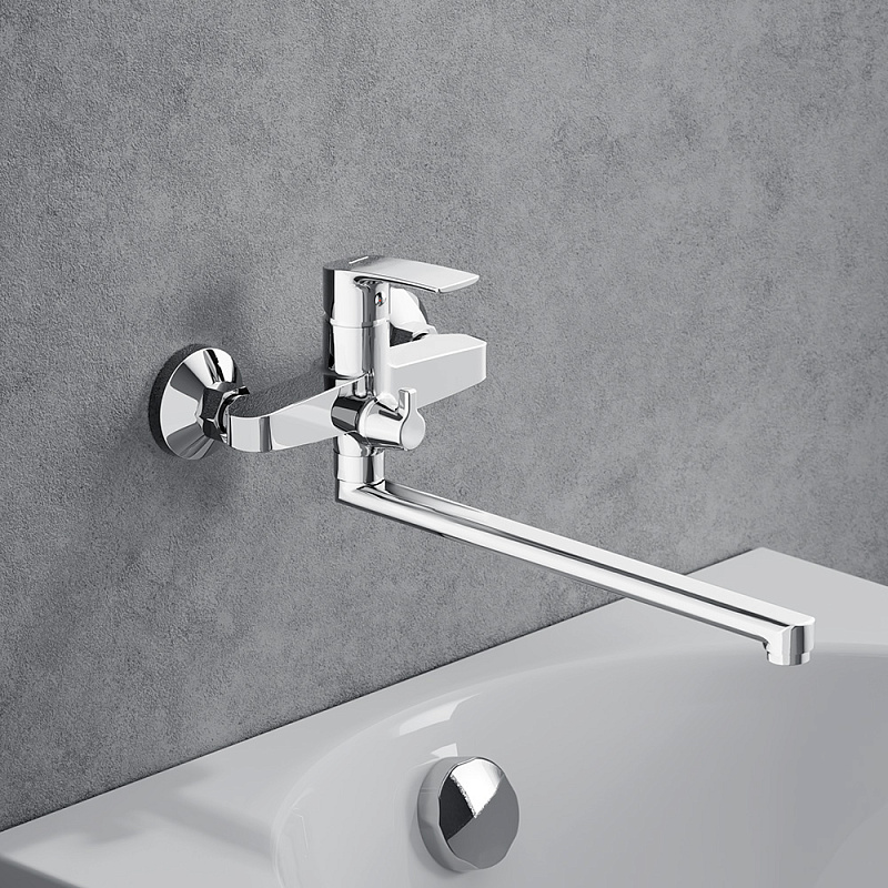 Смеситель для ванной и душа Damixa Eclipse 2.0 489000000 длинный излив, хром