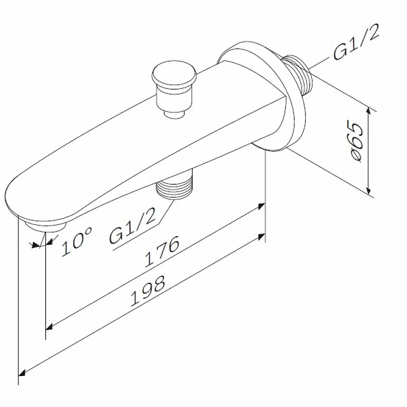 Излив на ванну AM.PM Like F8070100 хром