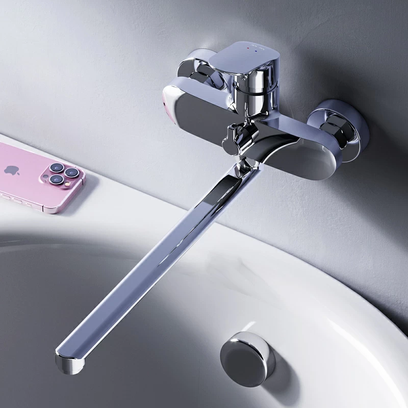 Смеситель для ванны и душа AM.PM Like F8090016 длинный излив, хром