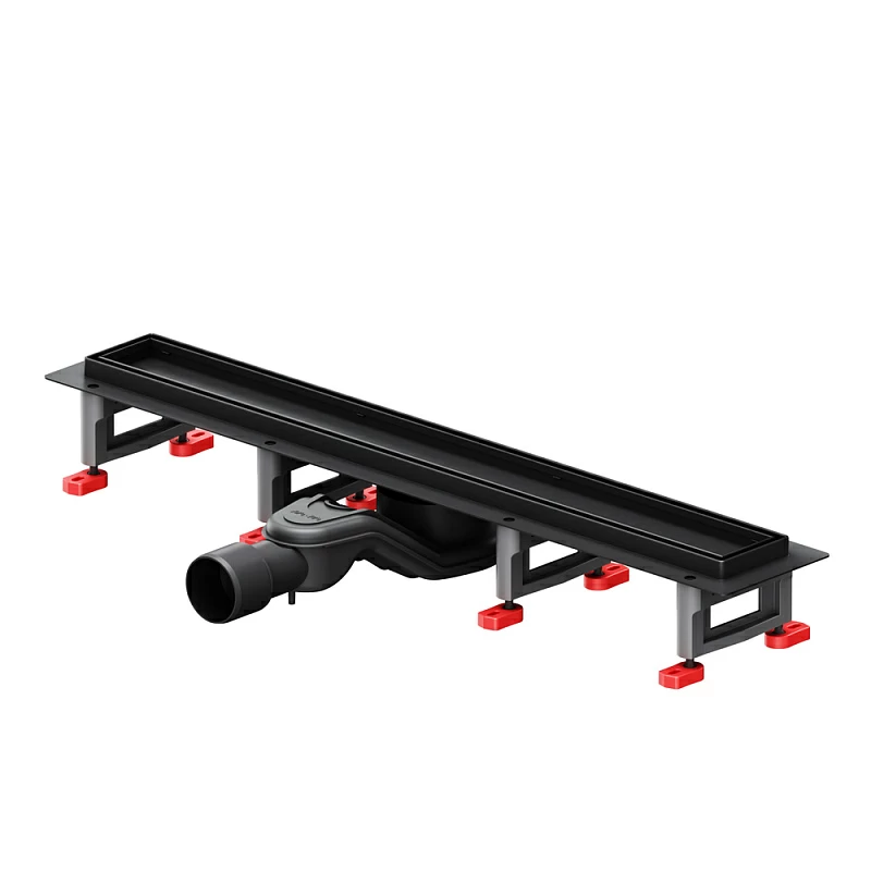 Душевой трап (лоток) 60 AM.PM MasterFlow W01SC-U11-060-04BM комбинированный затвор с черной матовой решеткой под плитку