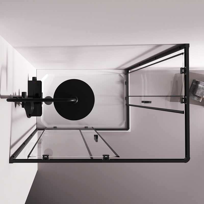 Душевое ограждение без поддона 120x80 AM.PM Above W9XG-403-12080-BT профиль черный