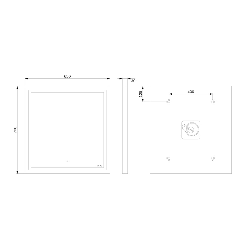 Зеркало с подсветкой в ванную прямоугольное 65 AM.PM Gem M91AMOX0651WG сенсорное