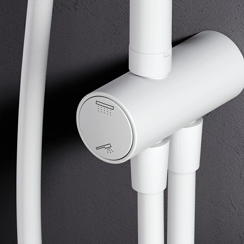 Душевая система AM.PM Gem F0790033 стойка с тропическим душем, белая