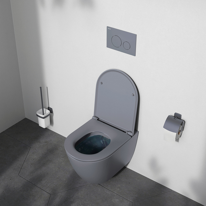 Унитаз подвесной с инсталляцией AM.PM Struktura IS70134.9S1700GR сиденьем микролифт