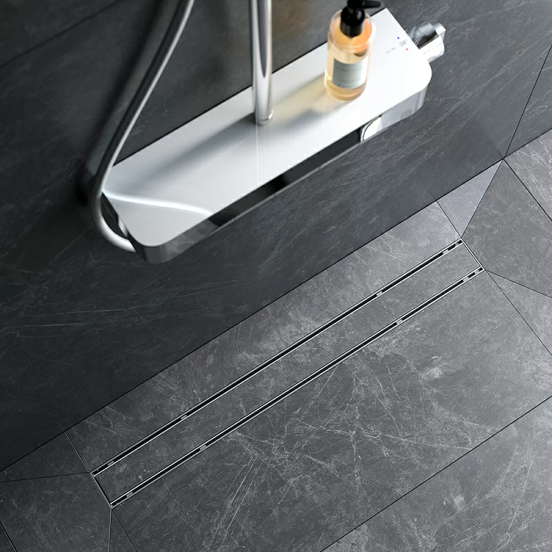 Душевой трап (лоток) 80 AM.PM PrimeFlow W02SC-U11-080-04SB комбинированный затвор со стальной матовой решеткой под плитку